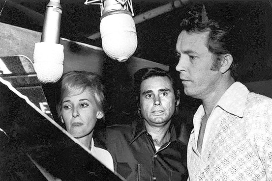 Tammy and George in studio with Billy