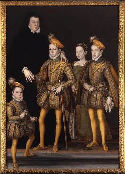 Catherine de Medici with her children