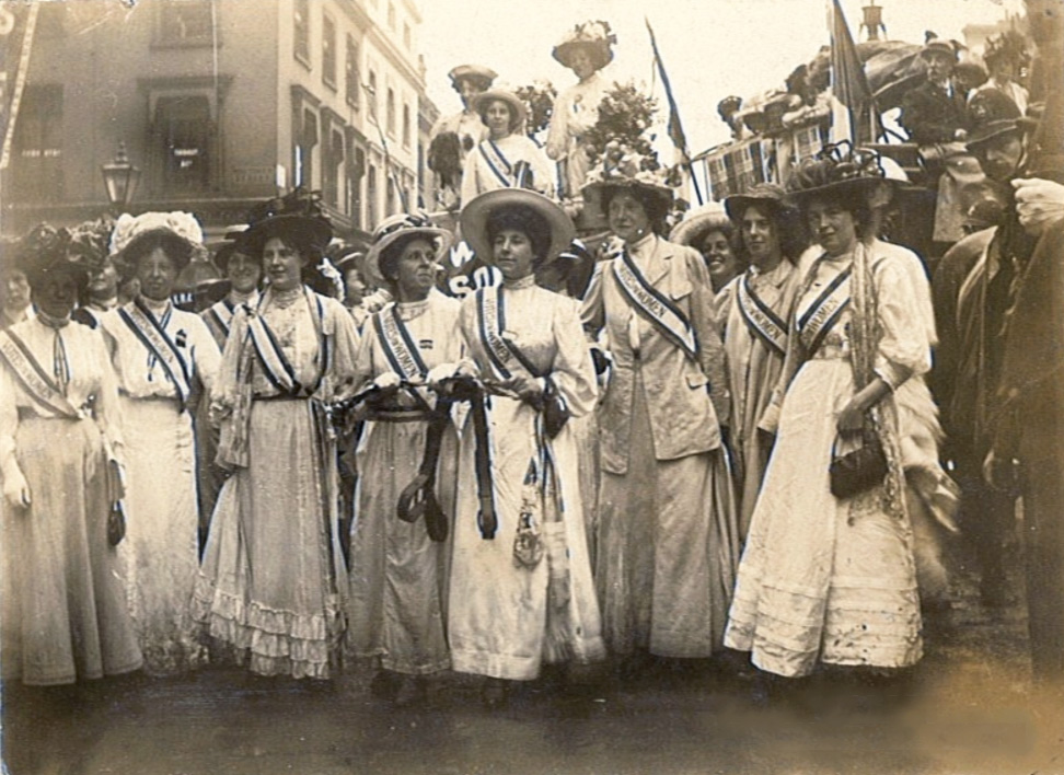 Suffragists marching for the vote