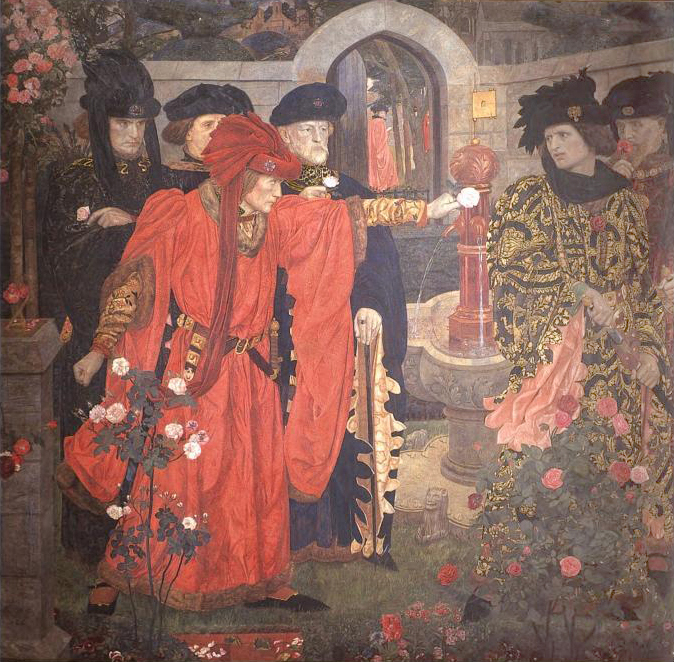 Plucking the Red and White Roses in the Old Temple Gardens by Henry Arthur Payne
